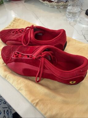 Ferrari Red Women’s Sneakers - Low Profile Driving Shoes